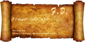 Freyer Dávid névjegykártya